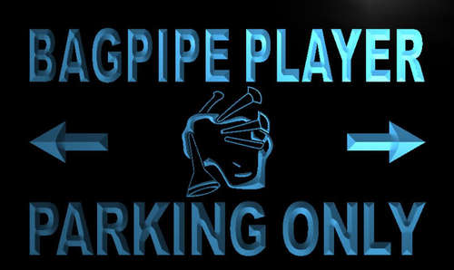 Bagpipe Player Parking Only Neon Light Sign